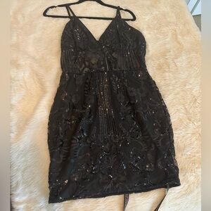 Pretty little thing black sequin dress size 6